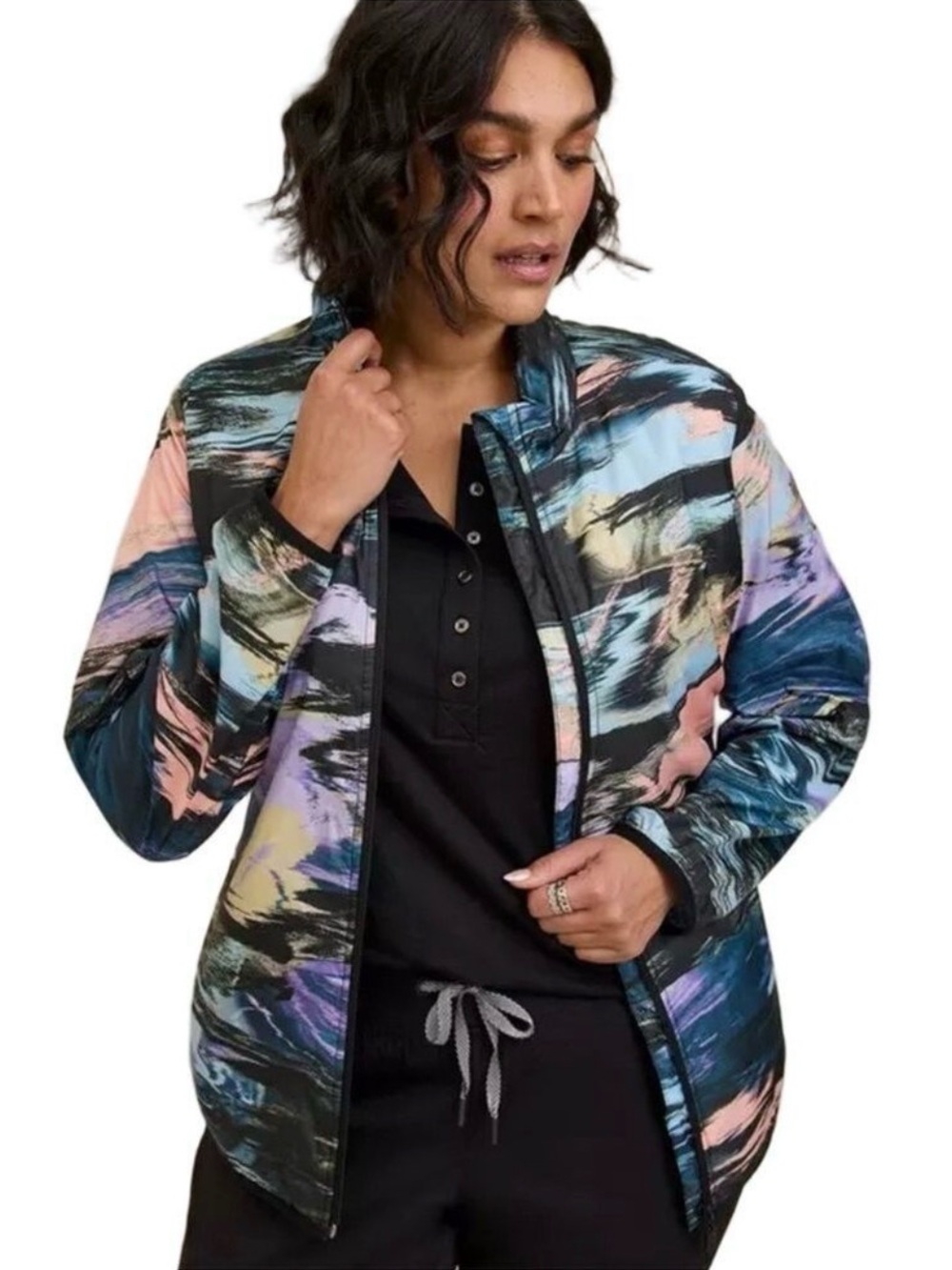 Torrid 1 Happy Camper Polyester Woven Lightweight Active Jacket Size 14-16